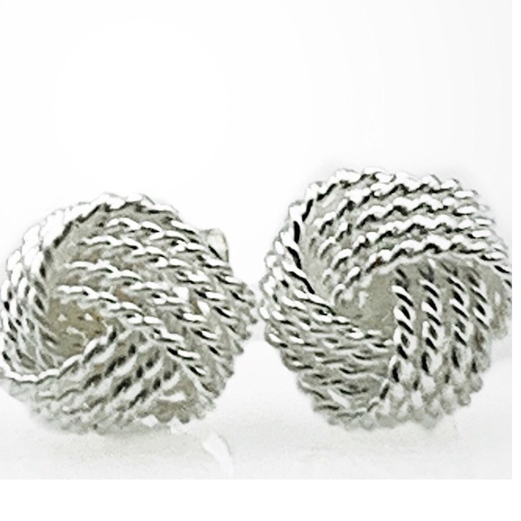 Jewelry - Sterling Silver Love Knot Button Earrings